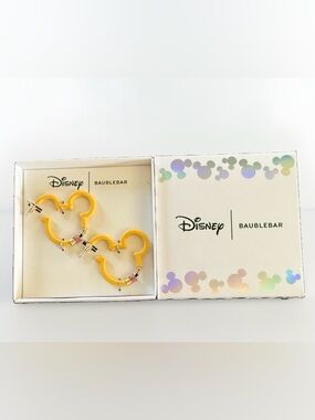 Disney x BaubleBar Mickey Pencil Hoop Earrings NWT